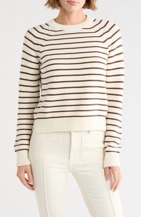 French Connection Mozart Stripe Crewneck Sweater in Mocha-Caramel at Nordstrom Rack, Size X-Large