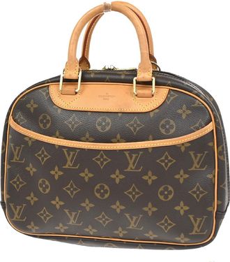 Louis Vuitton Trouville Handbag Monogram Canvas Brown Leather Handbag (Pre-Owned)