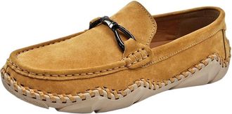 Generic Mens Slip On Loafers Casual Driving Moccasins Comfortable Easy Go Shoes for Men All Day Wear(Yellow,10.5)