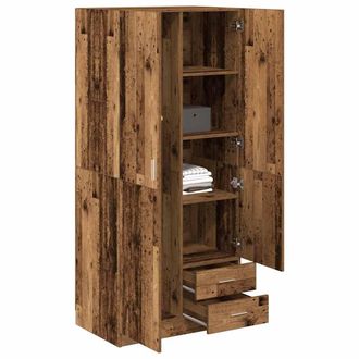 Berkfield Home Wardrobe Old Wood 80x52x180 cm Engineered Wood in Brown | Size: 80 x 52 x 180 cm