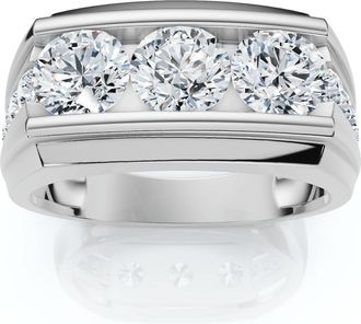 Pompeii3 Mens 2Ct Diamond Accented Wedding Anniversary Ring 14k Gold Lab Grown FG/VS