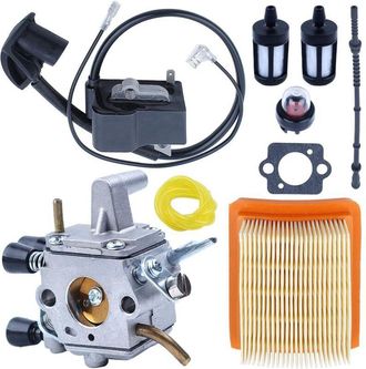 OEM Linduxe Kit De Bobina De Encendido Para Desbrozadora Stihl Fs120/fs200/fs250/fs300/fs350, Incluye Filtro Aire, Junta Carburador, L&iacute;nea Combustible, Ce
