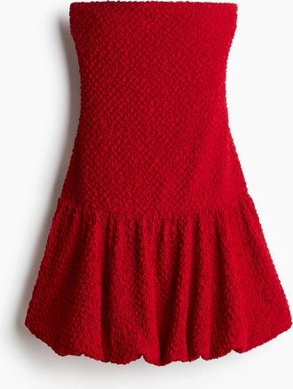 H&M Bandeau-Kleid mit Ballonjupe - Red
