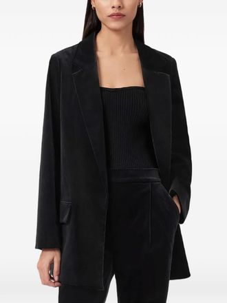 AllSaints Aleida lapel-collar blazer - women - Organic Cotton/Elastane/Recycled Polyester - S - Black