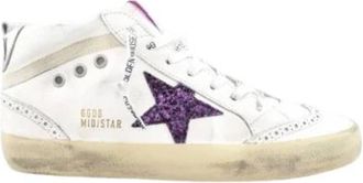 Golden Goose Paarse Glitter Mid Star Sneakers - Dames - Sneakers - Veelkleurig - 39 EU - Katoen - Schoenen