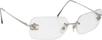 Chanel Pre-owned Accessories, female, Gray, Size: ONE SIZE Pre-owned Metal Sunglasses
