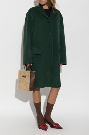 Marni Coat With Worn Lapels, Womens, Green