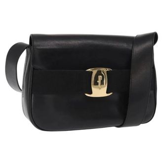 Ferragamo Pre-owned Cross Body Bags, female, Black, Size: ONE SIZE Pre-owned Leather Shoulder Bag