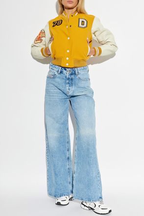 Diesel Short L-REAL Bomber Jacket, Womens, Yellow