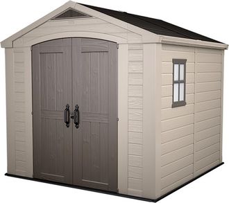 Keter Caseta De Jard&iacute;n Factor 8x8 Cobertizo De Almacenamiento Exterior Ordenaci&oacute;n Acero Metal Madera Resina 254x255x243 Wxdxh Cm - Keter