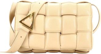 Bottega Veneta Beige Maxi Intrecciato Leather Cassette Crossbody Padded (Authentic Pre-Loved)