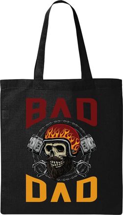 Generic Bad Dad Piston Head Natural Ecological Cotton Tote Bag Black