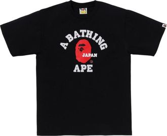 A Bathing Ape Japan College Tee Black 1K22-110-019-BLACK