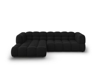 Cosmopolitan Design Sof&aacute; esquinero modular izquierdo 4 plazas de terciopelo negro