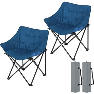Woltu 2x sedia da campeggio pieghevole fino a 120 kg sedia da pesca sedia pieghevole con Custodia, Blu - Woltu