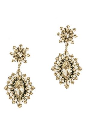 Deepa Gurnani Alianah Crystal Drop Earrings in Gold at Nordstrom