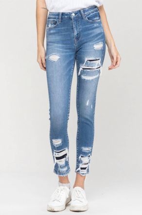 Flying Monkey Womens Haylie High Rise Skinny Jean In Blue