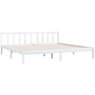 vidaXL 810103 Bed Frame without Mattress White Solid Wood 200x200 cm Vidaxl