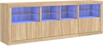 vidaXL Vidaxl - Sideboard with led Lights Sonoma Oak 202x37x67 cm