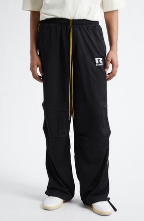 Rhude Piped Parachute Track Pants in Black /White at Nordstrom, Size X-Large