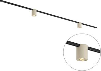 QAZQA Qazqa Modern Track Lighting System Black With 2 Beige Spotlights