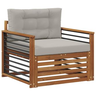vidaXL Sof&aacute; De Exterior Madera De Acacia S&oacute;lida Y Poli&eacute;ster Vidaxl