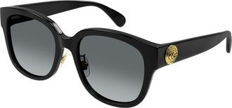 Gucci GG1409SK Asian Fit 001 Womens Sunglasses Black Size 55 - Free RX Lenses - Free RX Lenses