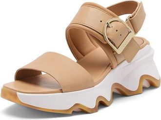 Sorel Kinetic Impact Wedge Womens Wedge Shoes Honest Beige/Sea Salt : 10.5 B - Medium, Leather/Suede