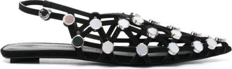 The Attico Sandali Grid con cinturino posteriore - Nero