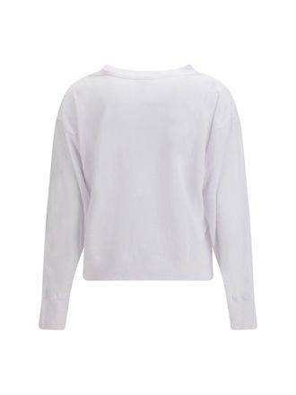 Isabel Marant Logo-Embroidered Linen Sweatshirt - White