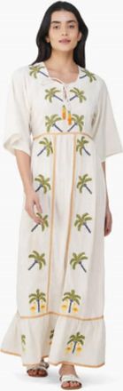 America & Beyond Palm Maxi Dress In White