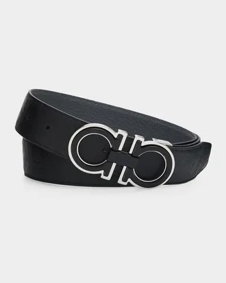 Ferragamo Men & apos;s Double Adjustable Leather Belt