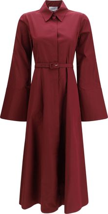 Gabriela Hearst Womens Maxi Shirtdress Carmina Bordeaux Cotton Dress