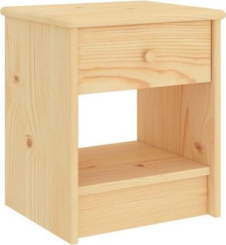 vidaXL Mesita De Noche Madera Maciza De Pino Madera Clara 35x30x40 Cm Vidaxl