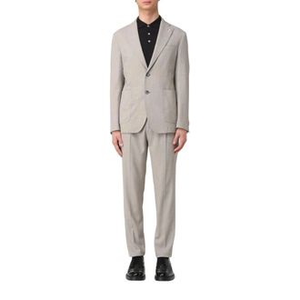 Manuel Ritz Single Breasted Suits, male, Green, 2XL, Green Single-Breasted Suit with Notched Lapels
