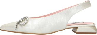 Notre-V Schoenen, Dames, Wit, 37 EU, Leer, 2863P Slingback