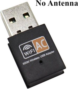 OEM Adaptador Wifi Usb De Doble Banda - 2,4 Ghz Y 5 Ghz - Velocidad De 600 Mbps - Con Antena - Para Usuarios De Pc - Modelo 600m