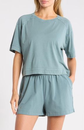 Zella Vintage Wash Boxy Tee in Blue Goblin at Nordstrom Rack, Size X-Large