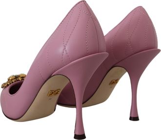 Dolce & Gabbana Womens Devotion Heel Pink Leather