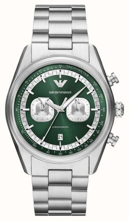 Armani Racer Chronograph Quartz Green Dial Mens Watch AR11637