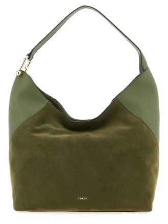 Furla Green Lara Medium Shoulder Bag