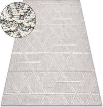 RugsX Rugsx - Alfombra Jersey 19241 Gris - Rombos, Geom&eacute;trico Estructural, Lazo Boho Beige 140x190 Cm