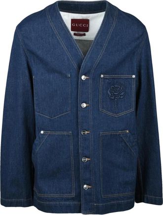 Gucci Giubbotto in denim - Heren - Spijkerjassen - Blauw - L - Denim - Jassen