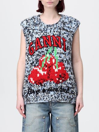 Ganni Gilet in maglia di lana con logo Ganni
