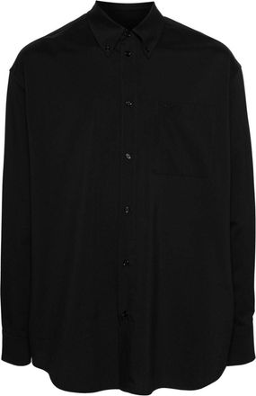 Off-white monogram-embroidered cotton shirt - men - Cotton - S - Black