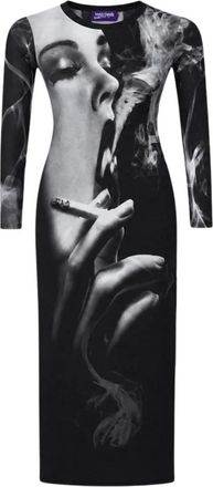Jean Paul Gaultier Smoking Dames Lange Jurk - Dames - Casual kleedjes - Zwart - S - Tule - Kleedjes