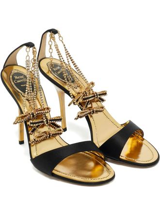 Rene Caovilla crystal ankle strap sandals 39.5 - Black