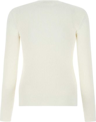 Alexander McQueen Womens Ivory Stretch Viscose Sweater 9038 Exterior: Elastane Maglieria