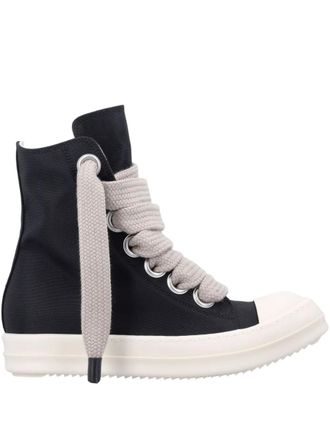Rick Owens lace-up zip-up sneakers - women - Fabric/Recycled Nylon/Rubber - 37.5 - Black
