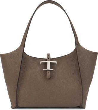 Tod's T Timeless Shopping Bag - Dames - Shoppers - Beige - ONE Size - Leer - Tassen